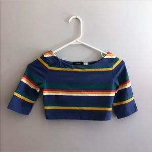 3/4 Sleeve 70s Style Crop Top